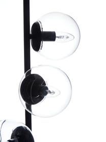 Stehlampe Casey aus Glas, Schwarz, Transparent, Ø 37 x H 170 cm