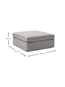 Puf Russell, Tapicerka: 100% bawełna Dzięki tkani, Stelaż: lite drewno sosnowe z cer, Nogi: tworzywo sztuczne, Szara tkanina, S 103 x W 43 cm