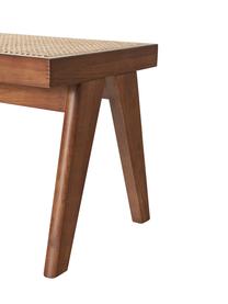Hocker Sissi mit Wiener Geflecht, Gestell: Massives Eichenholz, Sitzfläche: Rattan, Dunkles Holz, B 52 x  H 42 cm