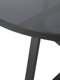Table basse noire plateau en verre Fortunata, Transparent, noir, Ø 100 x haut. 40 cm