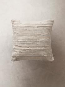Povlak na polštář se strukturovaným povrchem Elvira, 90 % recyklovaná bavlna, 10 % bavlna, Béžová, Š 50 cm, D 50 cm