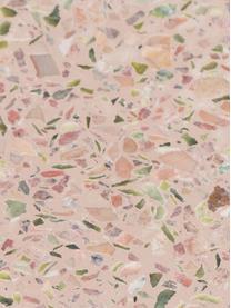 Bijzettafel met glazen tafelblad Rosalina met terrazzo voet, Tafelblad: veiligheidsglas, Voet: terrazzo, Transparant, roze, Ø 40 x H 45 cm