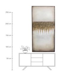 Handgemaltes Leinwandbild Prato, Bild: Acrylfarbe auf Leinwand, Rahmen: Tannenholz, Weiß, Goldfarben, B 100 x H 200 cm