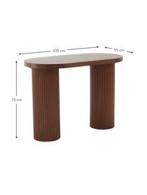 Houten bureau Torello met groefreliëf, Tafelblad: MDF met eikenhoutfineer e, Poten: eikenhoutkleurig, Donker eikenhout, B 100 x H 72 cm