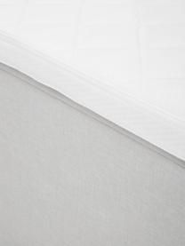 Premium boxspring bed Violet in lichtgrijs, Matras: 5-zones pocketvering, Poten: massief gelakt berkenhout, Geweven stof lichtgrijs, 180 x 200 cm, hardheidsgraad 3
