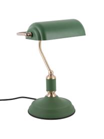 Lampa biurkowa z metalu w stylu retro Bank, Zielony, S 27 x W 34 cm