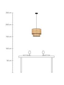Lampa wisząca z plecionki wiedeńskiej Vienna, Jasny brązowy, czarny, Ø 40 x W 30 cm