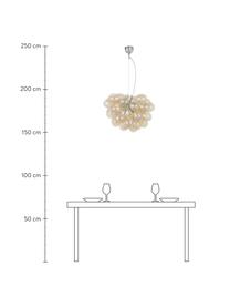Hanglamp met glazen bollen Gross, Baldakijn: verchroomd nikkel, Amberkleurig, Ø 50 x H 45 cm