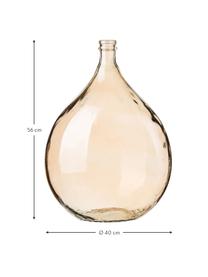 Bodenvase Drop aus recyceltem Glas, Recyceltes Glas, Bernsteinfarben, Ø 40 x H 56 cm
