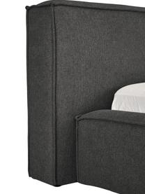 Lit matelassé Lennon, Tissu anthracite, larg. 140 x long. 200 cm