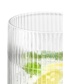 Ručně vyrobené sklenice s rýhovaným reliéfem Minna, 4 ks, Foukané sklo, Transparentní, Ø 8 cm, V 14 cm