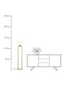 Kleine Stehlampe Shapes, Lampenschirm: Opalglas, mundgeblasen, Cremeweiß, Messingfarben, Ø 28 x H 135 cm