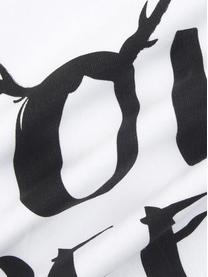 Kussenhoes Oh Deer met opschrift, Katoen, Zwart, wit, met opschrift, B 40 x L 40 cm