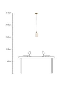 Lampa wisząca ze szkła satynowego Vario, Odcienie mosiądzu, Ø 14 x 24 cm