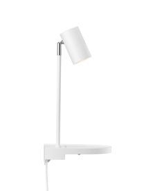 Moderne wandlamp Colly met stekker, Lampenkap: gecoat metaal, Wit, B 20 cm x H 43 cm
