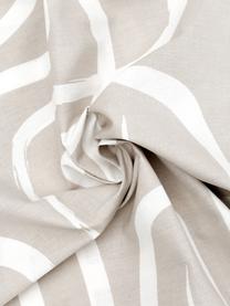 Housse de couette percale en coton bio beige/blanc Malu, Beige, blanc, larg. 200 x long. 200 cm