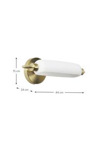 LED-Wandleuchte Tate, Lampenschirm: Opalglas, Goldfarben, Weiß, B 44 x H 15 cm