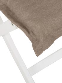 Cuscino sedia monocromatico con schienale alto color taupe Panama, Rivestimento: 50% cotone, 50% poliester, Taupe, Larg. 42 x Lung. 120 cm