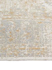 Handgeweven chenille vloerkleed Loire in vintage stijl, Bovenzijde: 95% katoen, 5% polyester, Onderzijde: 100% katoen, Beige, B 80 x L 150 cm (maat XS)