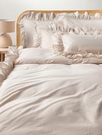 Housse de couette en coton à volants Louane, 100 % coton
Densité 200 fils par pouce carré, qualité confort

Le linge de lit en coton est agréablement doux sur la peau, absorbe bien l'humidité et convient aux personnes allergiques

Le matériau est certifié STANDARD 100 OEKO-TEX®, 4265CIT, CITEVE, Beige, larg. 200 x long. 200 cm