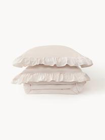 Housse de couette en coton à volants Louane, 100 % coton
Densité 200 fils par pouce carré, qualité confort

Le linge de lit en coton est agréablement doux sur la peau, absorbe bien l'humidité et convient aux personnes allergiques

Le matériau est certifié STANDARD 100 OEKO-TEX®, 4265CIT, CITEVE, Beige, larg. 200 x long. 200 cm
