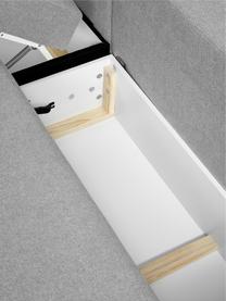 Grote slaapbank Noah met opbergruimte, Bekleding: polyester, Frame: grenenhout, Frame: massief beukenhout, FSC-g, Poten: kunststof, Geweven stof lichtgrijs, B 343 x D 180 cm, hoekdeel links