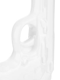 Vaso di design in porcellana Gun, Porcellana smaltata, Bianco, Larg. 12 x Alt. 17 cm