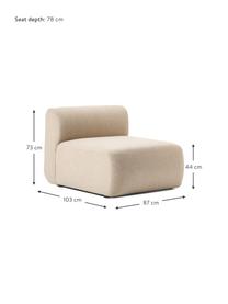 Chauffeuse pour canapé modulable Sofia, Tissu beige clair, larg. 87 x prof. 103 cm