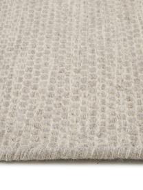 Alfombra corredor artesanal de lana Asko, Parte superior: 90% lana, 10% algodón, Reverso: algodón Las alfombras de , Gris, An 80 x L 250 cm