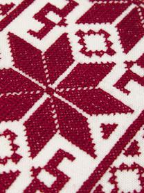 Vyšívaný povlak na polštář s norským vzorem Orkney, 100% bavlna, Červená, bílá, Š 45 cm, D 45 cm