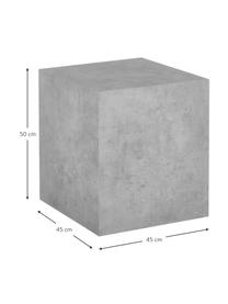 Bijzettafel Lesley in betonlook, MDF bekleed met melaminefolie, Grijs, betonlook, 45 x 50 cm