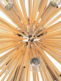 Grote design hanglamp Soleil, Lampenkap: gecoat metaal, Baldakijn: gecoat metaal, Messingkleurig, Ø 72 cm