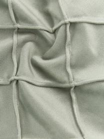 Samt-Kissenhülle Luka in Salbeigrün mit Struktur-Karomuster, Samt (100% Polyester), Salbeigrün, B 50 x L 50 cm