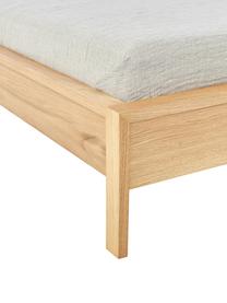 Łóżko z drewna bez zagłówka Tammy, Drewno naturalne z fornirem z drewna dębowego, Jasne drewno naturalne, 140 x 200 cm