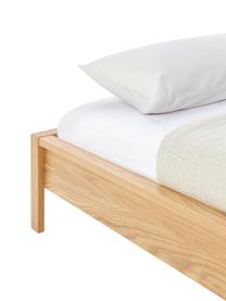 Łóżko z drewna bez zagłówka Tammy, Drewno naturalne z fornirem z drewna dębowego, Jasne drewno naturalne, 140 x 200 cm