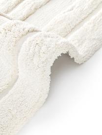 Flauschiger Hochflor-Teppich Genève mit erhabener Hoch-Tief-Struktur, Flor: Mikrofaser (100 % Polyest, Cremeweiß, B 120 x L 180 cm (Größe S)