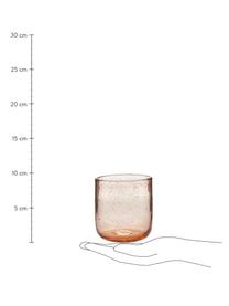 Mondgeblazen waterglazen Leyla in roze, 6 stuks, Glas, Roze, transparant, Ø 8 x H 9 cm, 300 ml