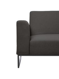 Sofa rozkładana Josephine (3-osobowa), Tapicerka: 100% poliester Dzięki tka, Stelaż: lite drewno sosnowe, skle, Nogi: metal, Antracytowa tkanina, S 238 x G 85 cm