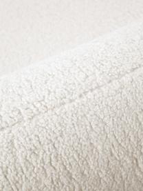 Nierensofa Alba (3-Sitzer) aus Teddyfell, Bezug: Teddy (100% Polyester) De, Gestell: Massives Fichtenholz, FSC, Füße: Kunststoff, Teddy Cremeweiß, B 235 x T 114 cm, Rückenlehne links
