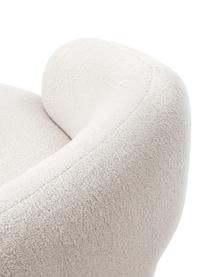 Canapé haricot 3 places tissu peluche Alba, Peluche blanc crème, larg. 235 x prof. 114 cm, dossier à gauche