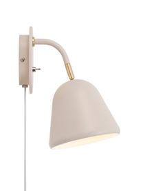Verstellbare Wandleuchte Fleur mit Stecker, Lampenschirm: Metall, beschichtet, Lampenfuß: Metall, beschichtet, Dekor: Metall, Beige, T 21 x H 26 cm