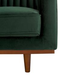 Samt-Sofa Dante (3-Sitzer) in Grün mit Holz-Füßen, Bezug: Polyestersamt, Gestell: Kautschukbaumholz, klarla, Samt Grün, B 210 x T 87 cm