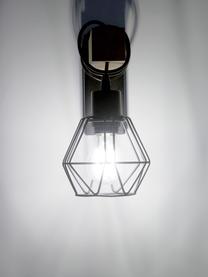 Wandlamp Townshend, Lampenkap: gecoat metaal, Frame: hout, Zwart, helder hout, D 24 x H 25 cm