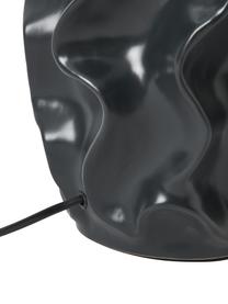 Grote tafellamp Parker met keramische voet, Lampenkap: linnen, Lampvoet: keramiek, Wit, zwart, Ø 36 x H 63 cm