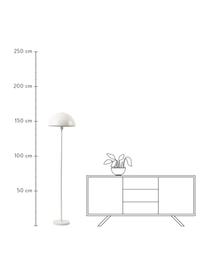 Lámpara de pie Matilda, Pantalla: metal con pintura en polv, Cable: cubierto en tela, Blanco, Ø 40 x Al 164 cm