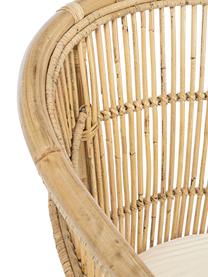 Sedia in rattan con cuscino Consuelo, Tessuto beige, marrone chiaro, Larg. 68 x Alt. 82 cm