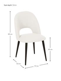 Krzesło tapicerowane Rachel, Tapicerka: 100% poliester Dzięki tka, Nogi: metal malowany proszkowo, Beżowa tkanina, S 53 x G 57 cm