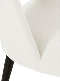 Gestoffeerde stoel Rachel in beige, Bekleding: 100% polyester, Poten: gepoedercoat metaal, Geweven stof beige, B 53  x D 57 cm