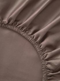 Boxspring-Spannbettlaken Comfort, Baumwollsatin, Webart: Satin Fadendichte 250 TC,, Braun, B 90 x L 200 cm, H 35 cm