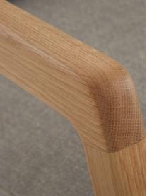 Sillón de roble Becky, Tapizado: poliéster Alta resistenci, Estructura: madera de roble maciza, Tejido gris, roble, An 73 x F 90 cm